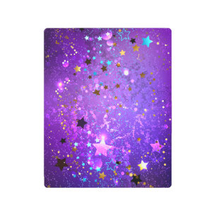Impresión En Metal Fondo de Relieve metalizado púrpura con estrellas