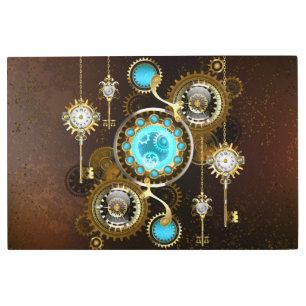 Impresión En Metal Fondo de roscas de vapor con lentes turquesas