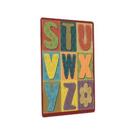 Impresión En Metal Fondo de trabajo en mosaico con patrón de alfabeto