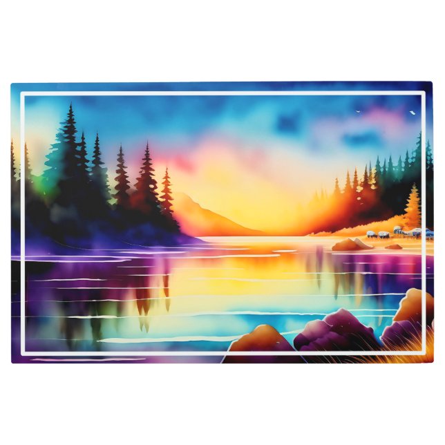 Impresión En Metal Fondo De Verano Con Palmeras Sunset-56790 (Anverso)