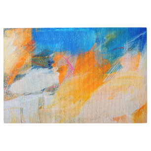 Impresión En Metal Fondo del árbol de vínculo abstracto azul blanco M