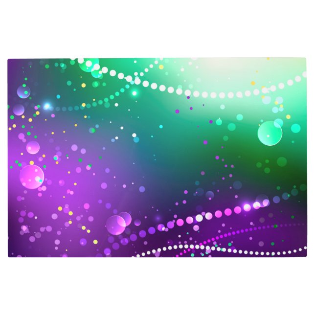 Impresión En Metal Fondo morado festivo Mardi Gras (Anverso)