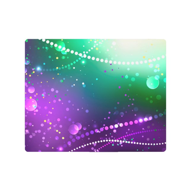 Impresión En Metal Fondo morado festivo Mardi Gras (Anverso)