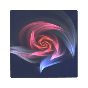 Impresión En Metal Forma De Vórtex Abstracto Rojo Y Azul