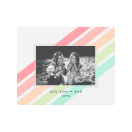 Impresión En Metal Foto arcoiris Niños rosados Nombre personalizado A