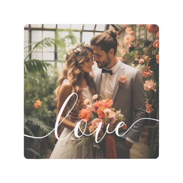Impresión En Metal Foto de pareja Personalizado 'Amor' (Anverso)