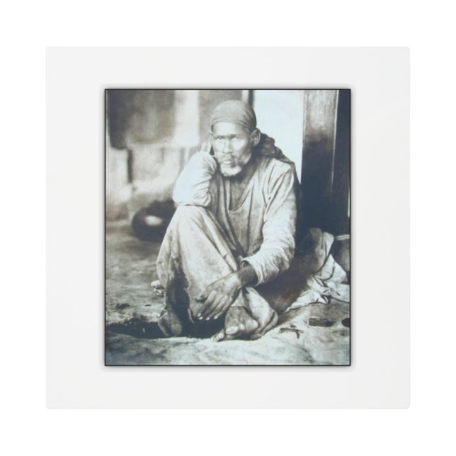 Impresión En Metal Foto de Shirdi Sai Baba Orignal (Anverso)