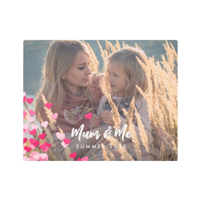 Impresión En Metal Foto personalizado Moderna Escribiendo Corazones R (Anverso)