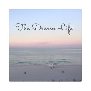 Impresión En Metal Fotografía de Beach Sunrise Dream Life Quote