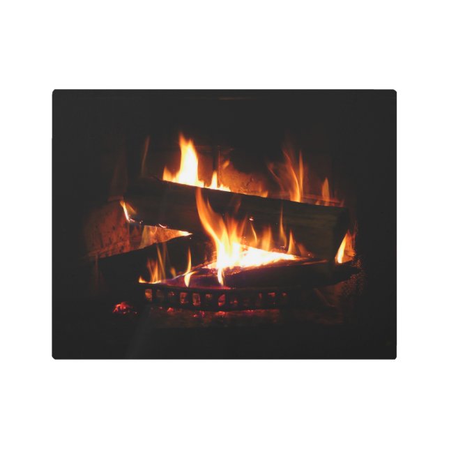 Impresión En Metal Fotografía de la escena de invierno cálida de la c (Anverso)