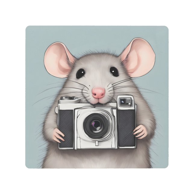 Impresión En Metal Fotógrafo de Cute Rat (Anverso)