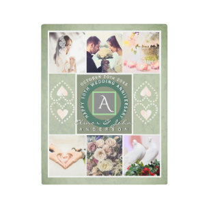 Impresión En Metal Fotos del "Feliz 10° aniversario" 6 Color de tono