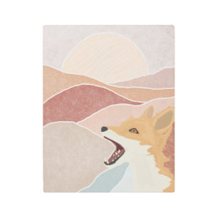 Impresión En Metal Fox abstracta moderna y las colinas