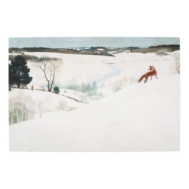 Impresión En Metal Fox en la Nieve, 1935, de Newell Convers Wyeth (Anverso)