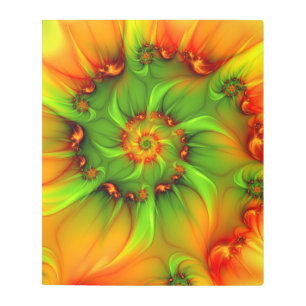 Impresión En Metal Fractal de color verde verano caliente Naranja abs