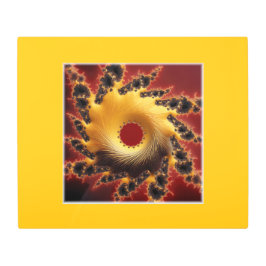 Impresión En Metal Fractal De Oro Y Negro Hecho De Yarn