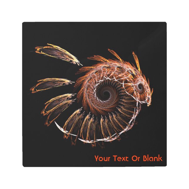 Impresión En Metal Fractal Firebird (Anverso)