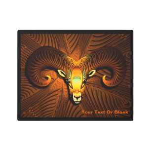 Impresión En Metal Fractal Ram's Head