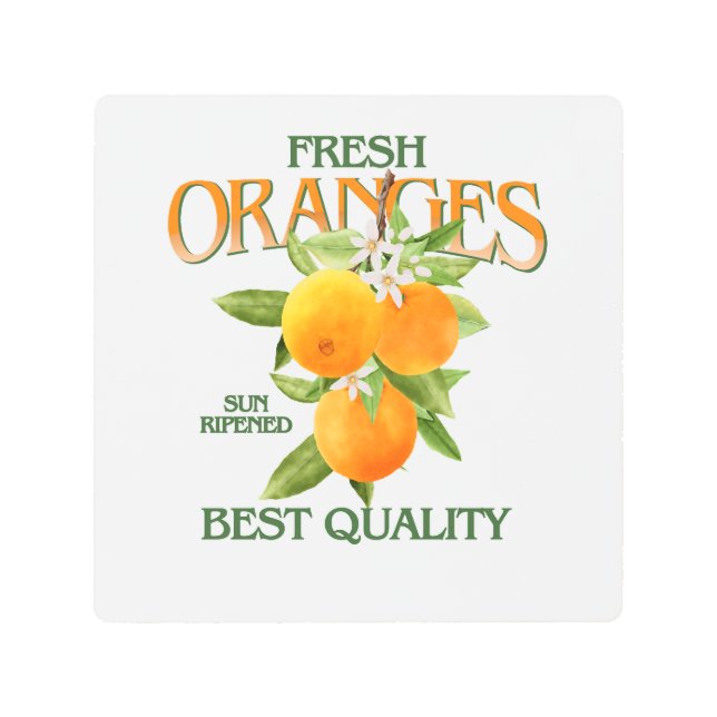 Impresión En Metal Fresh Oranges - Best Quality (Anverso)
