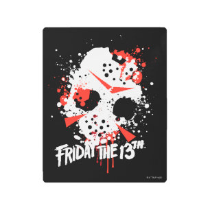 Impresión En Metal Friday the 13th   Paint Splatter Hockey Mask