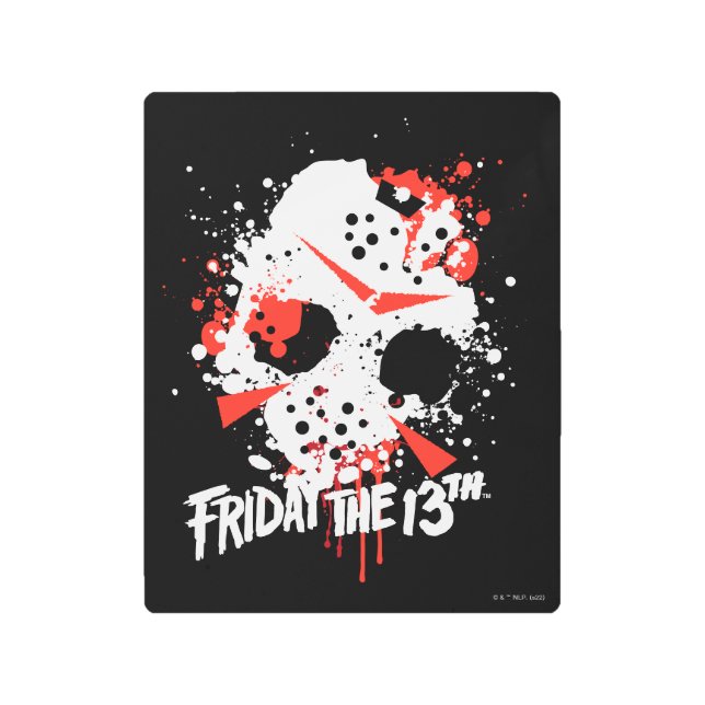 Impresión En Metal Friday the 13th | Paint Splatter Hockey Mask (Anverso)