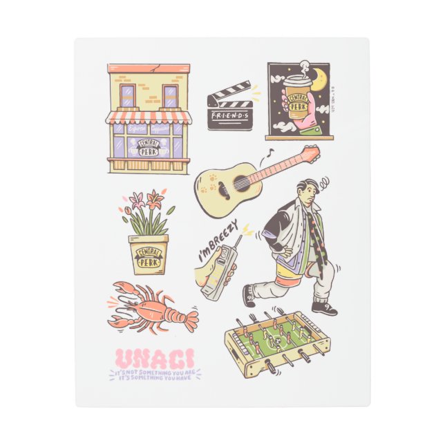 Impresión En Metal FRIENDS™ | Cartoon Icons Graphic (Anverso)