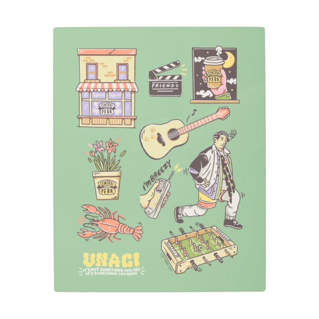 Impresión En Metal FRIENDS™ | Cartoon Icons Graphic (Anverso)