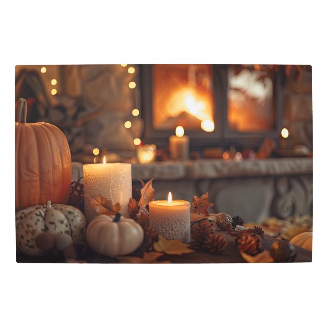 Impresión En Metal Fuego de Acción de Gracias (Anverso)