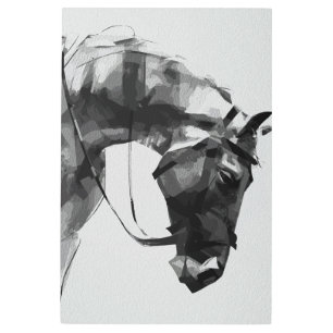 Impresión En Metal Fuerza equina en monocromo