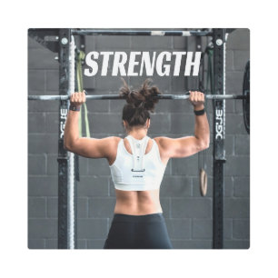 Impresión En Metal Fuerza Gratuita Mujeres Músculo Peor Motivación