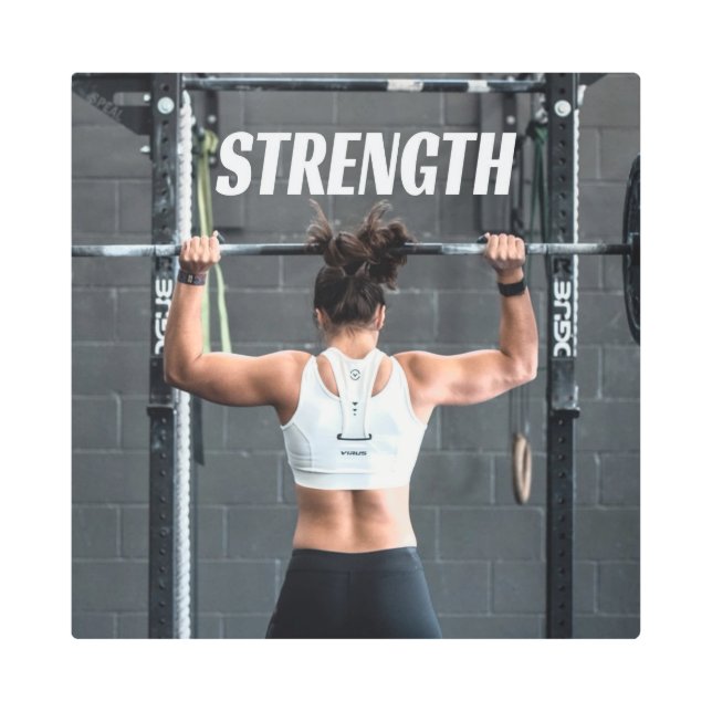 Impresión En Metal Fuerza Gratuita Mujeres Músculo Peor Motivación (Anverso)
