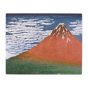 Impresión En Metal Fuji Rojo, El Volcán Aka Fujiyama Katsushika Hokus