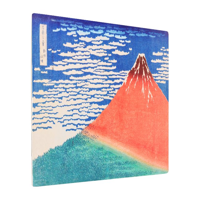 Impresión En Metal Fuji rojo | Hokusai | (Angulado)
