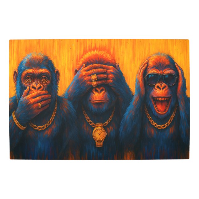 Impresión En Metal Funky Gorillas Trio — See No Evil (Anverso)