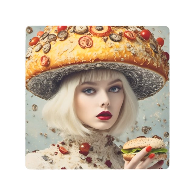 Impresión En Metal Funny Food Person (Anverso)