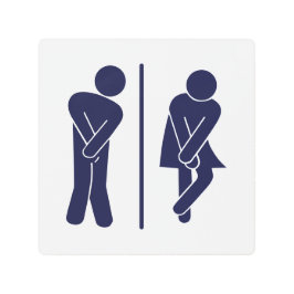 Impresión En Metal Funny Rótulo de baño Unisex