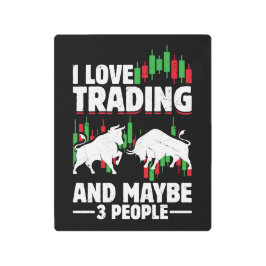 Impresión En Metal Funny Trading Quote Bull & Candlestick Daytrading 
