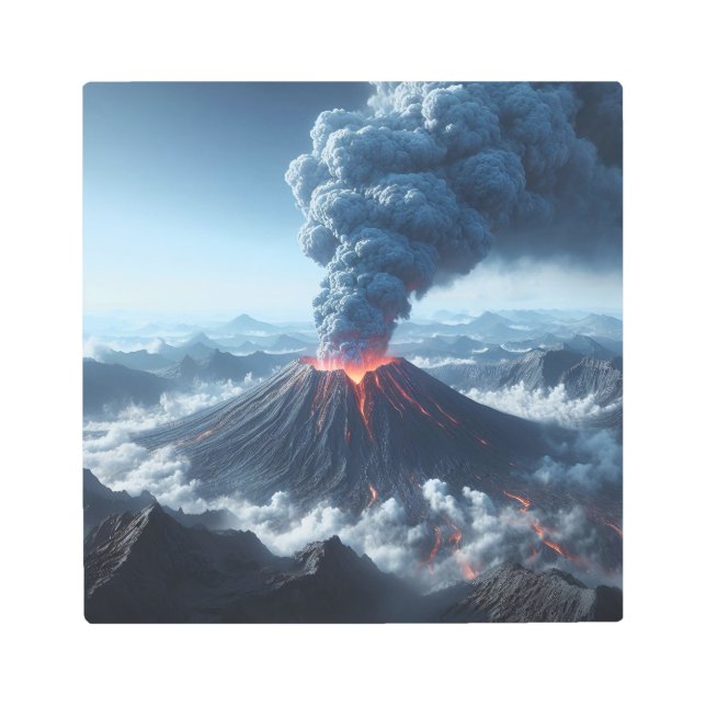 Impresión En Metal Furia feroz: La ira de un volcán desatada (Anverso)