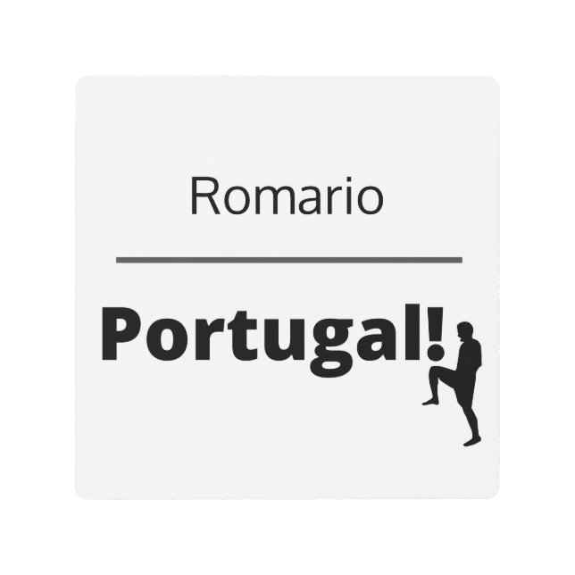 Impresión En Metal Fútbol Portugal, personalizable (Anverso)