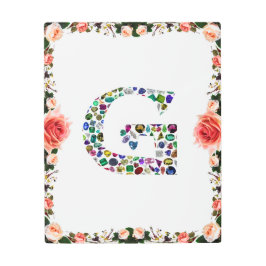 Impresión En Metal G Diseño inicial de Gemstone