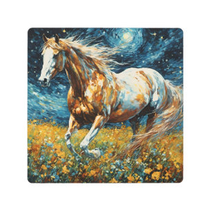 Impresión En Metal Galloping Pinto Stallion Van Gogh