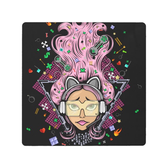 Impresión En Metal Gamer Girl (Anverso)