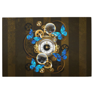 Impresión En Metal Gases de vapor y mariposas azules