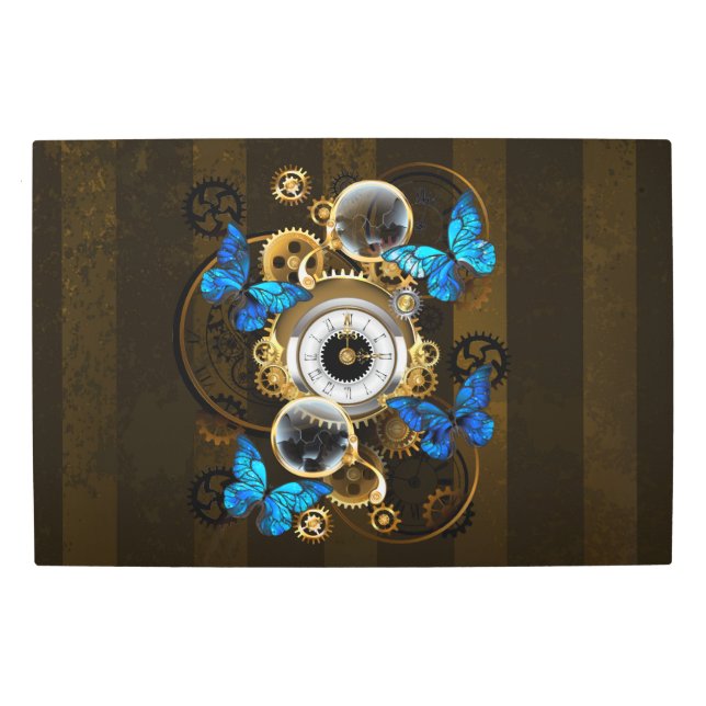 Impresión En Metal Gases de vapor y mariposas azules (Anverso)