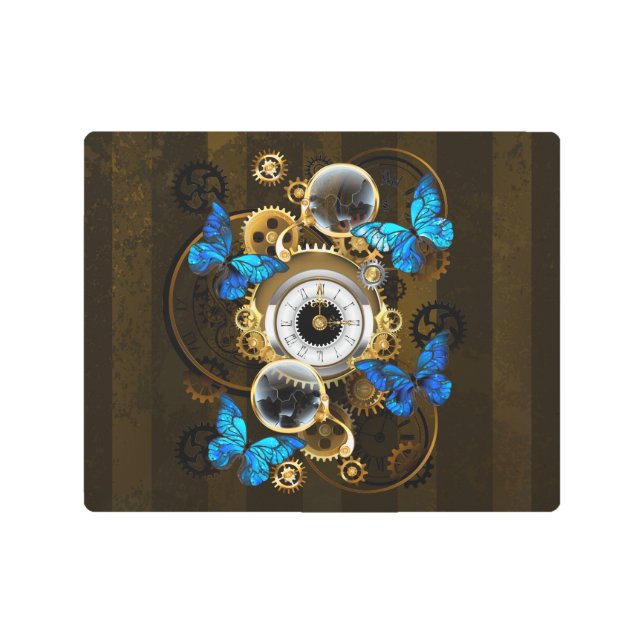 Impresión En Metal Gases de vapor y mariposas azules (Anverso)