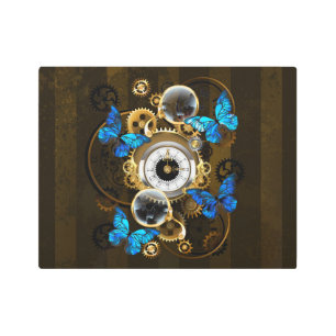 Impresión En Metal Gases de vapor y mariposas azules