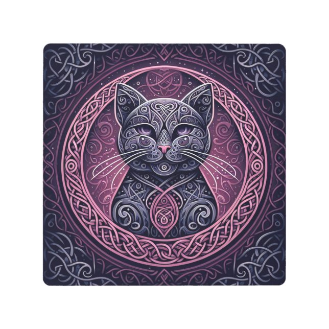 Impresión En Metal Gato Celtic Purples (Anverso)