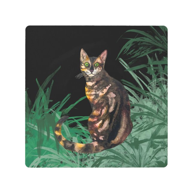 Impresión En Metal Gato de Bengala (Anverso)