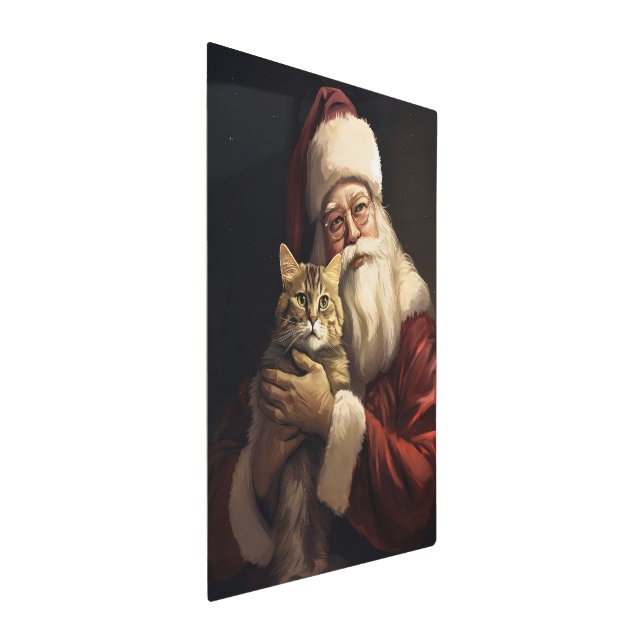 Impresión En Metal Gato de Bengala con Navidades festivos de Santa Cl (3/4)