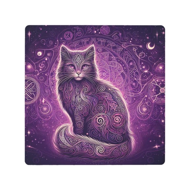 Impresión En Metal Gato Fluffy Celtic Purple (Anverso)